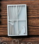 Чипборд шейкер EasyBusyHobby "Мамины окошки с кошкой"- 8см