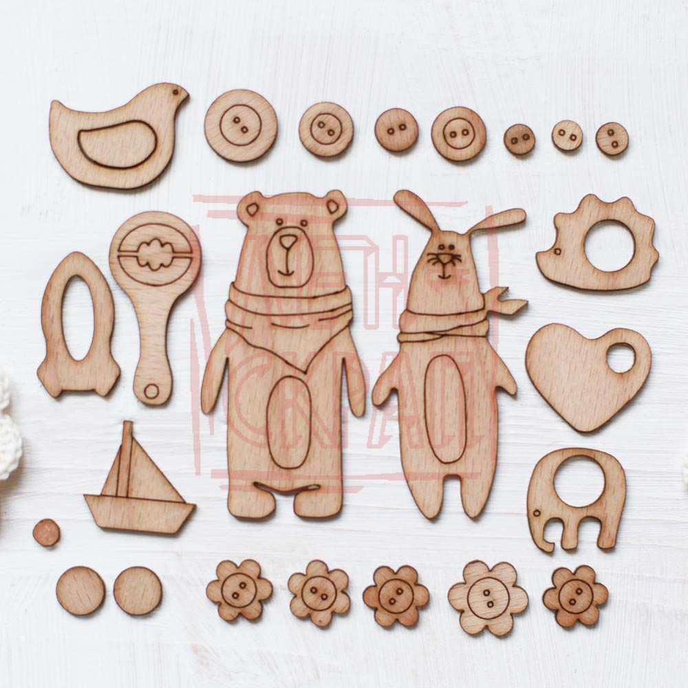 Набор декора из шпона бука ЛенСкрап "Потешки"