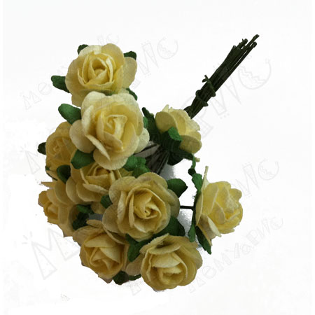 Букет мини-розочек открытых. Цвет ванильный.