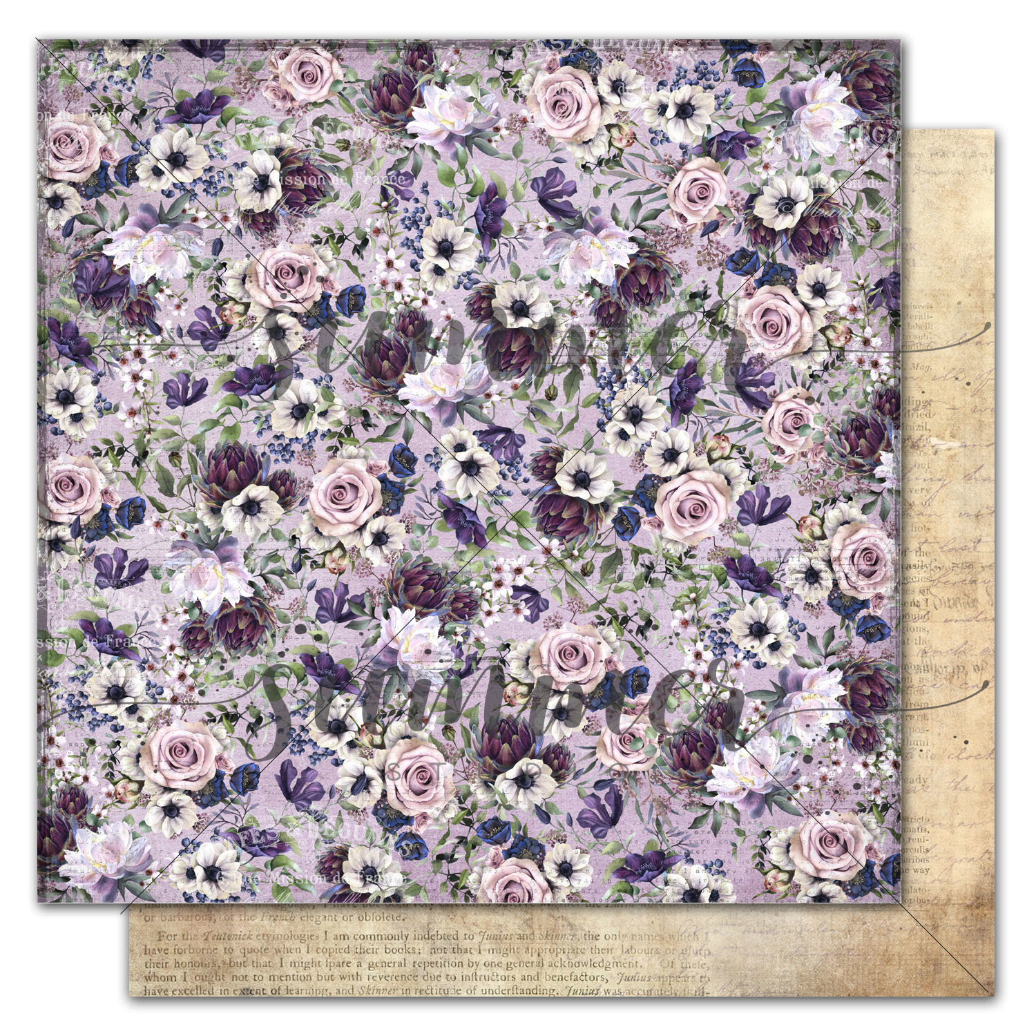 Бумага Summer studio "Darkness" Floral field (SMST141)