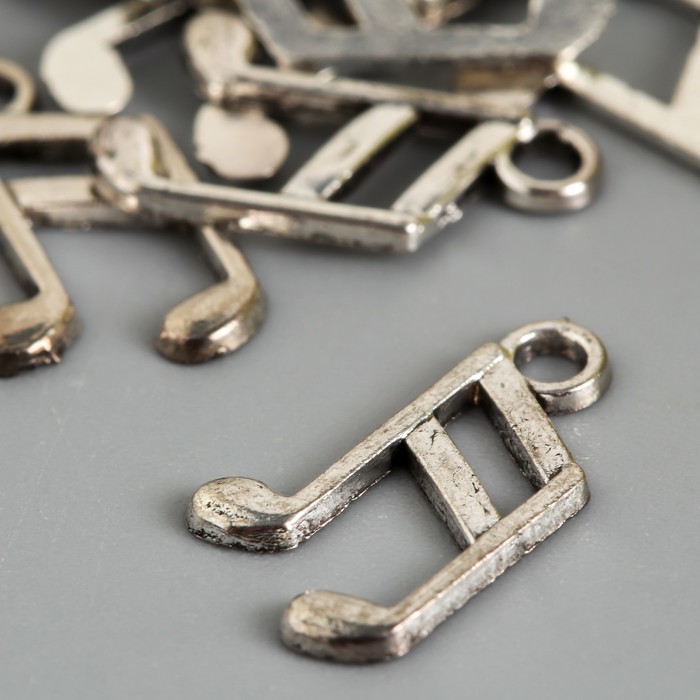 Подвеска металл "Нота" цвет серебряный (14)