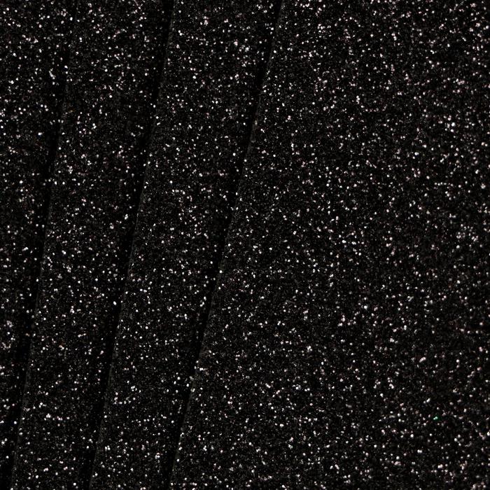 Фоамиран 20 х 30 см чёрный с блёстками