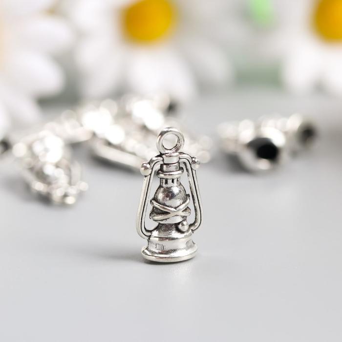 Подвеска металлическая "Походный фонарь" цвет серебряный (136)