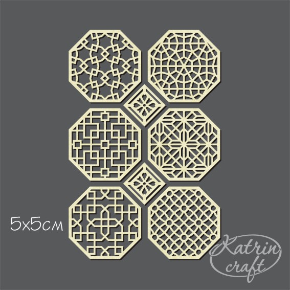 Чипборд "Фоновый А6 Плитка восьмиугольник №3" 5см