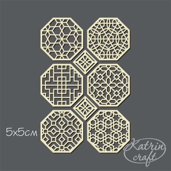 Чипборд Katrin craft "Фоновый А6 Плитка восьмиугольник №2" 5см