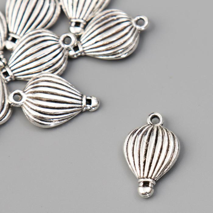 Подвеска металлическая "Воздушный шар" цвет серебряный (241)