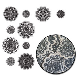 Набор вырубки Maya Road "Салфетки", цвет крафт с чёрным