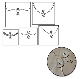 Набор квадратных крафт-конвертиков Maya Road "Декоративный край"