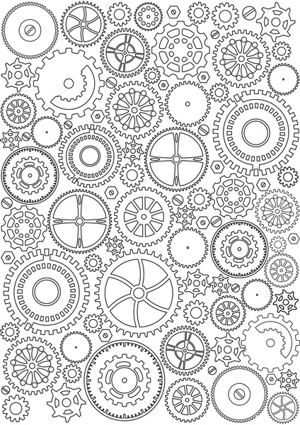 Оверлей Фабрика Декору «Шестеренки фон», А4