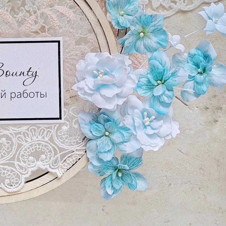 Набор тканевых цветов ArtBounty "Гортензии бирюзовые"