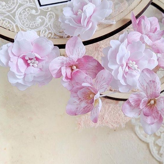 Набор тканевых цветов ArtBounty "Гортензии розовые"