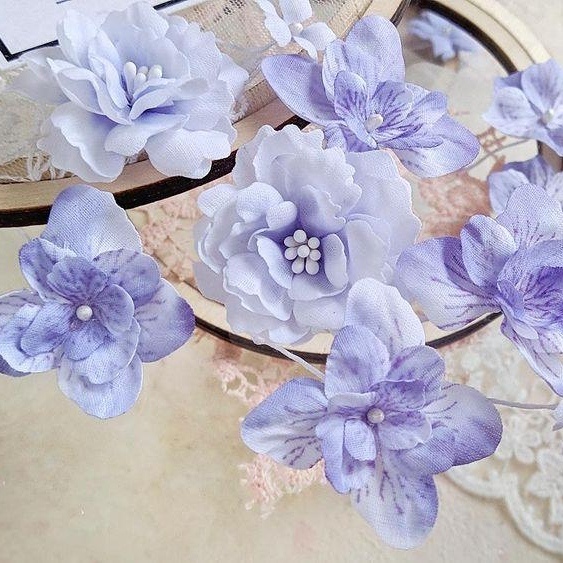 Набор тканевых цветов ArtBounty "Гортензии сиреневые"