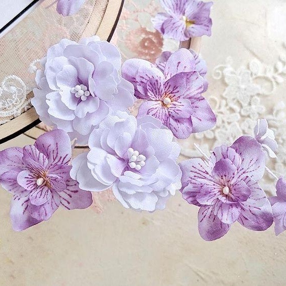 Набор тканевых цветов ArtBounty "Гортензии лиловые"