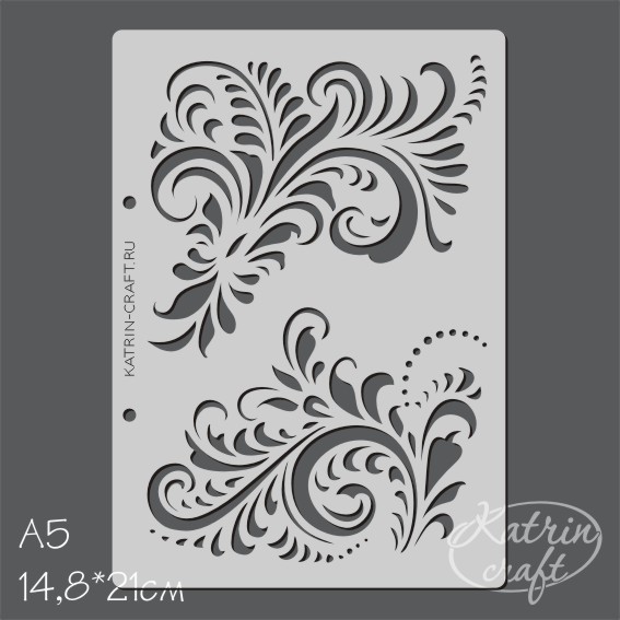 Трафарет Katrin craft А5 "Зимний узор средний"