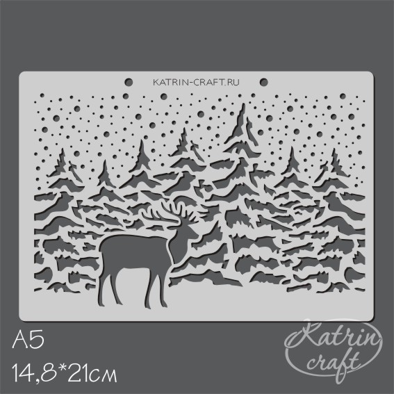 Трафарет Katrin craft А5 "Лесной Олень средний"