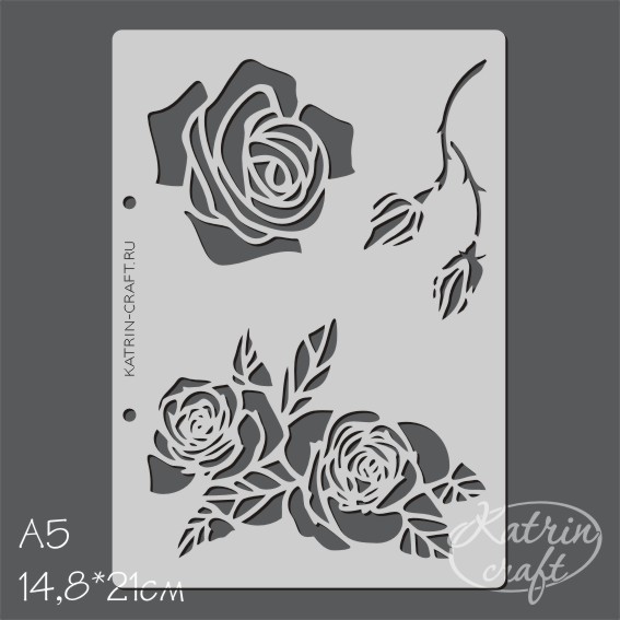 Трафарет Katrin "Розы средние"