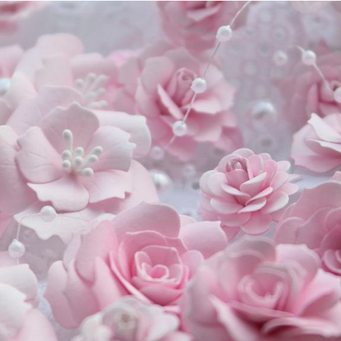 Набор бумажных цветов Соседские цветочки "Роза МИКС" розовый