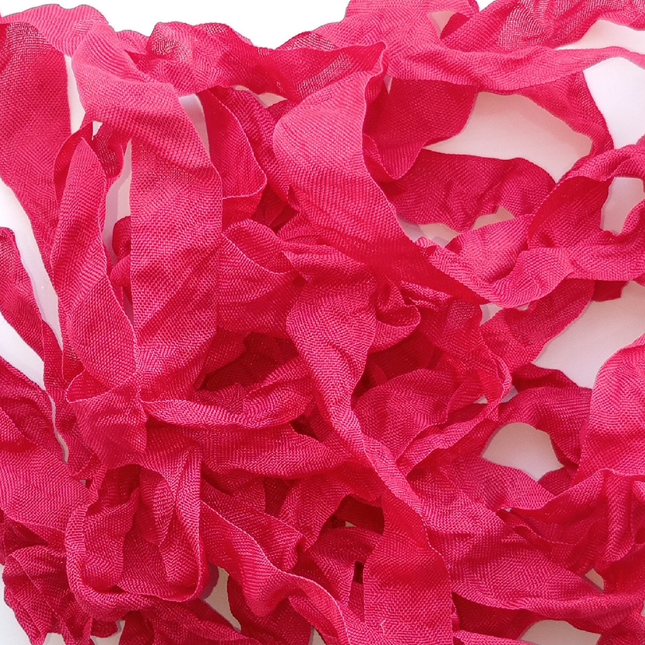 Шебби-лента 5 метров, цвет Красная помада