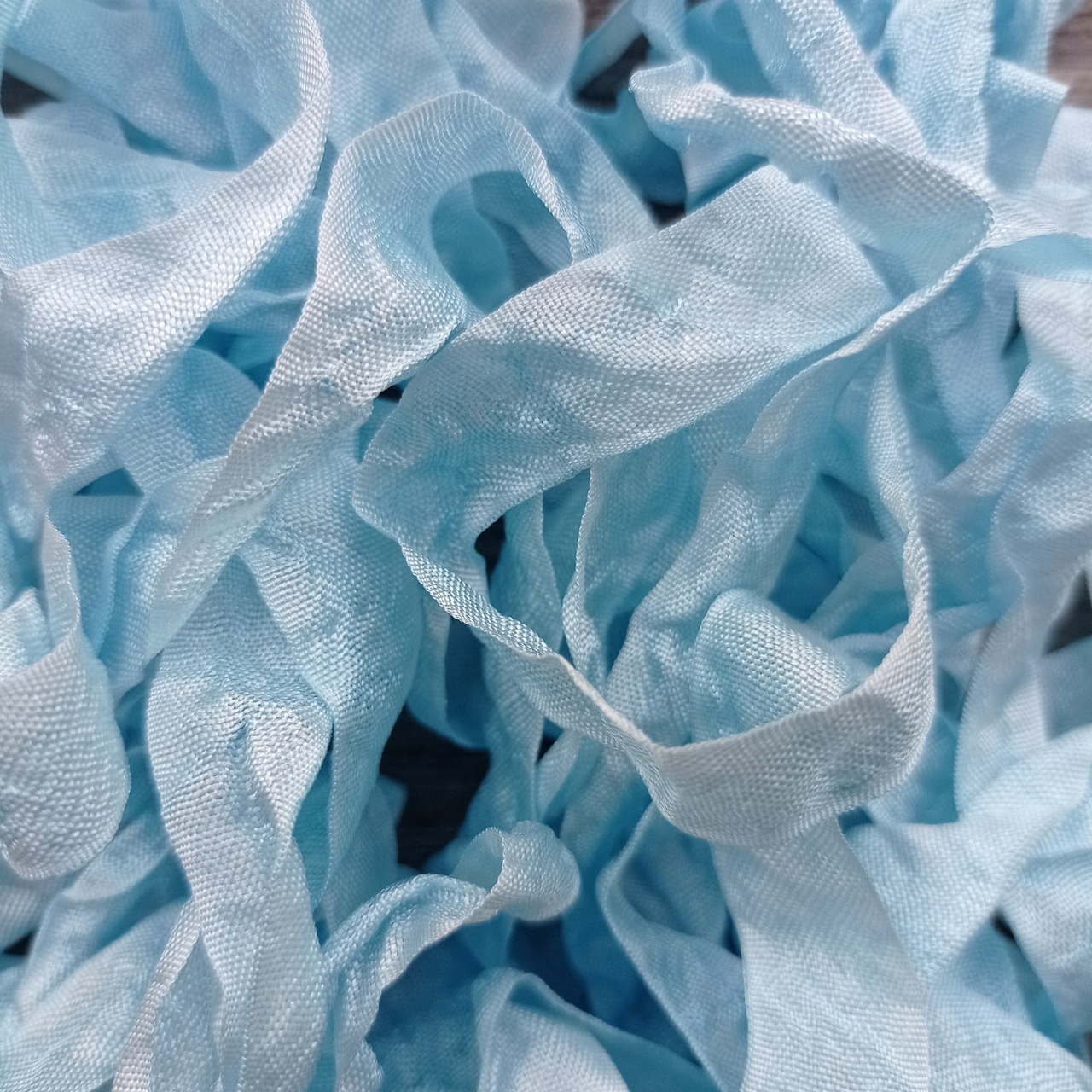 Шебби-лента Голубое кружево