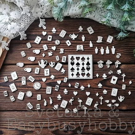 Чипборд EasyBusyHobby "Карты, масти, три фламинго"