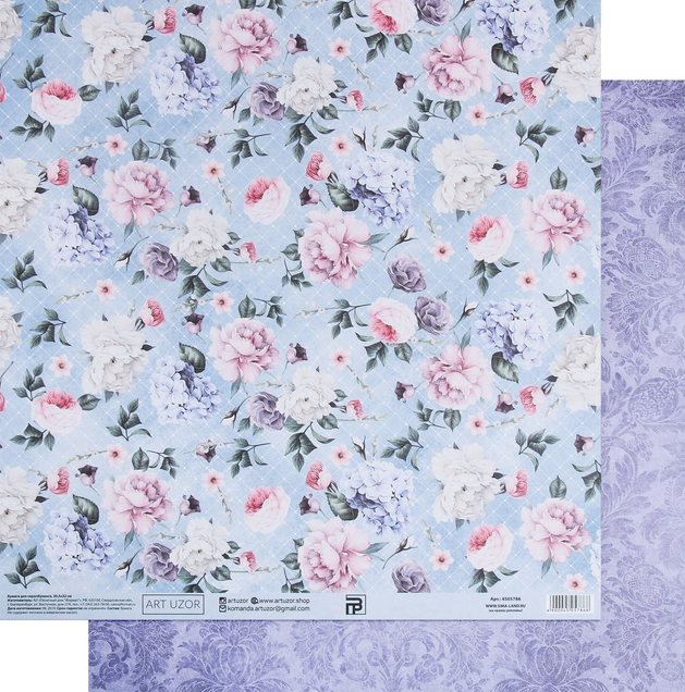 Бумага для скрапбукинга АртУзор "Нежный букет" (ART810-6)