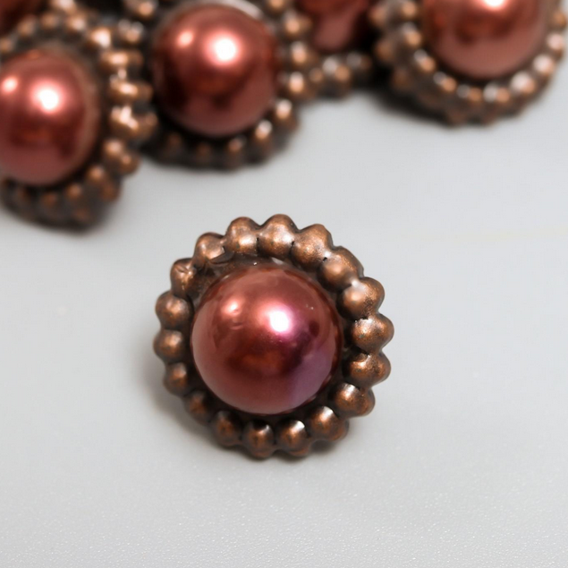 Набор брадс Артузор "Цветочек с жемчужиной" шоколад