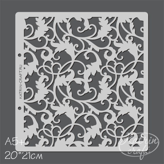 Маска Katrin craft 20 х 21 см "Растительный №2 фоновый"