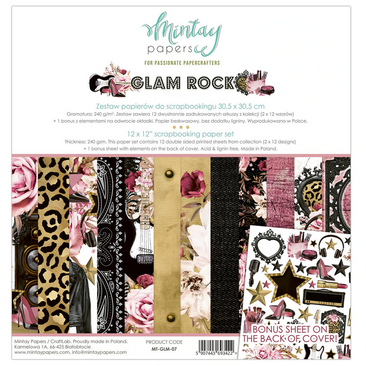 Набор бумаги 30х30см Mintay papers "Glam Rock"