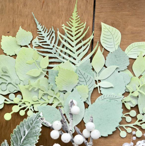 Набор бумажных листьев Соседские цветочки светло-зеленые