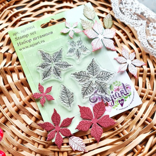 Набор ножей+штампы Agiart "Королевская Пуансеттия"