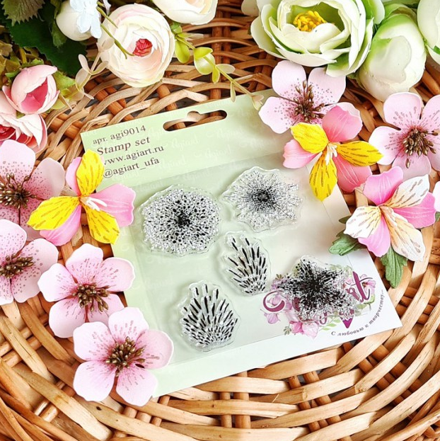 Набор штампов Agiart "Цветочный №3"