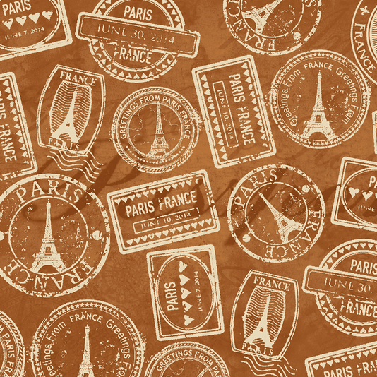 Ткань лоскутная 50 х 55 см "2503" Штемпели на кирпичном