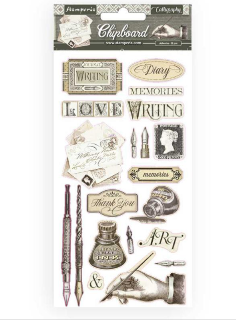 Вырубка листовая из чипборда Stamperia «Calligraphy»