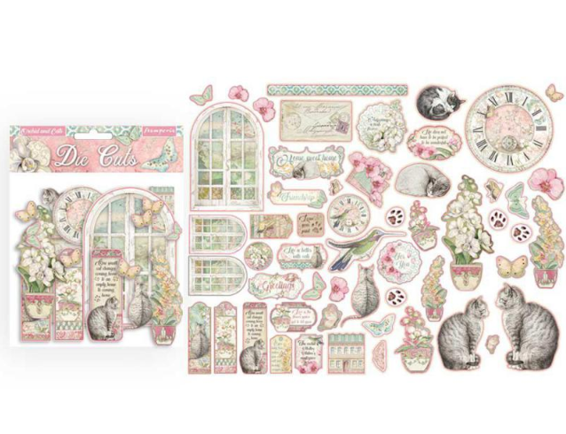 Вырубка из чипборда Stamperia «Orchids and Cats»