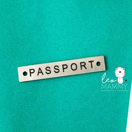 Декор из пластика "Бирочка Passport ", цвет серебряный