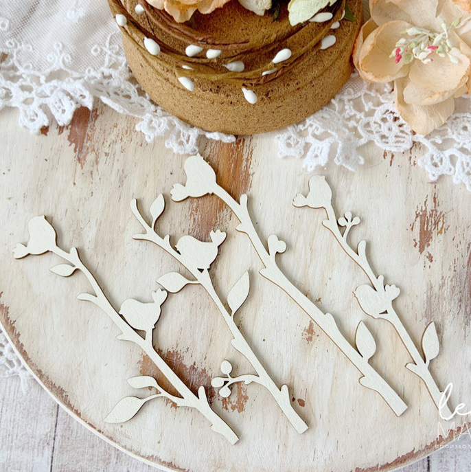 Чипборд "Набор из веточек с птичками"