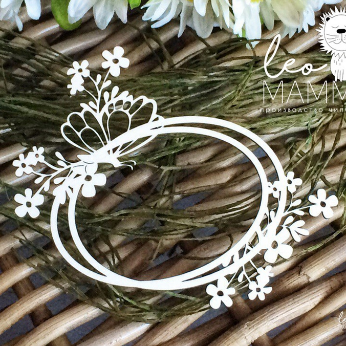 Чипборд LeoMAMMY "Веночек с бабочкой"