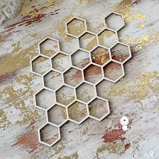 Чипборд LeoMAMMY"Фон крупные соты"