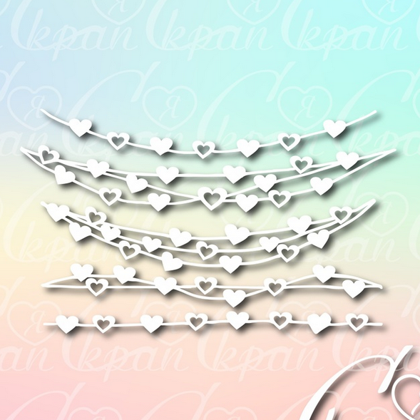 Чипборд LeoMAMMY "Подвески сердечки (дудлинг)"