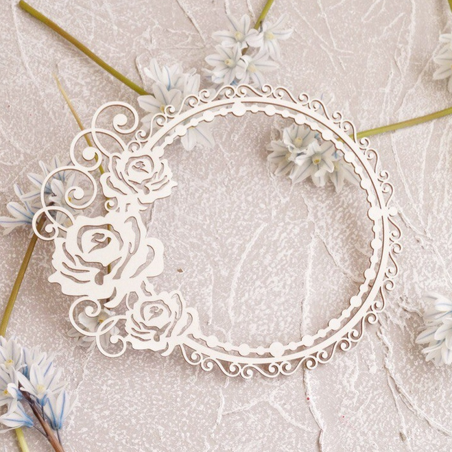 Чипборд LeoMAMMY "Рамка свадебная круглая"
