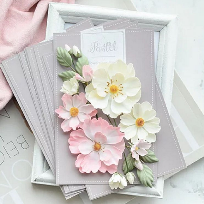 Набор тканевых цветов Pastel Flowers "Шиповник" Розовый