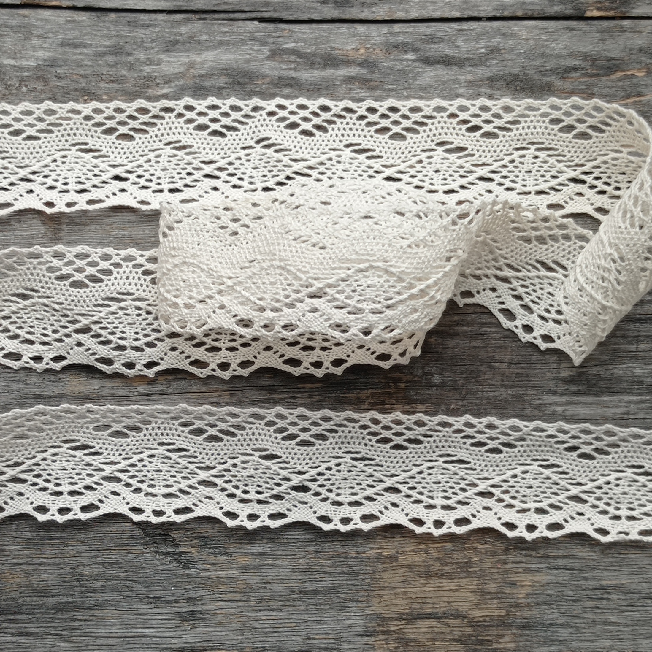 Кружево вязаное 3,8см цвет кремовый (027275)