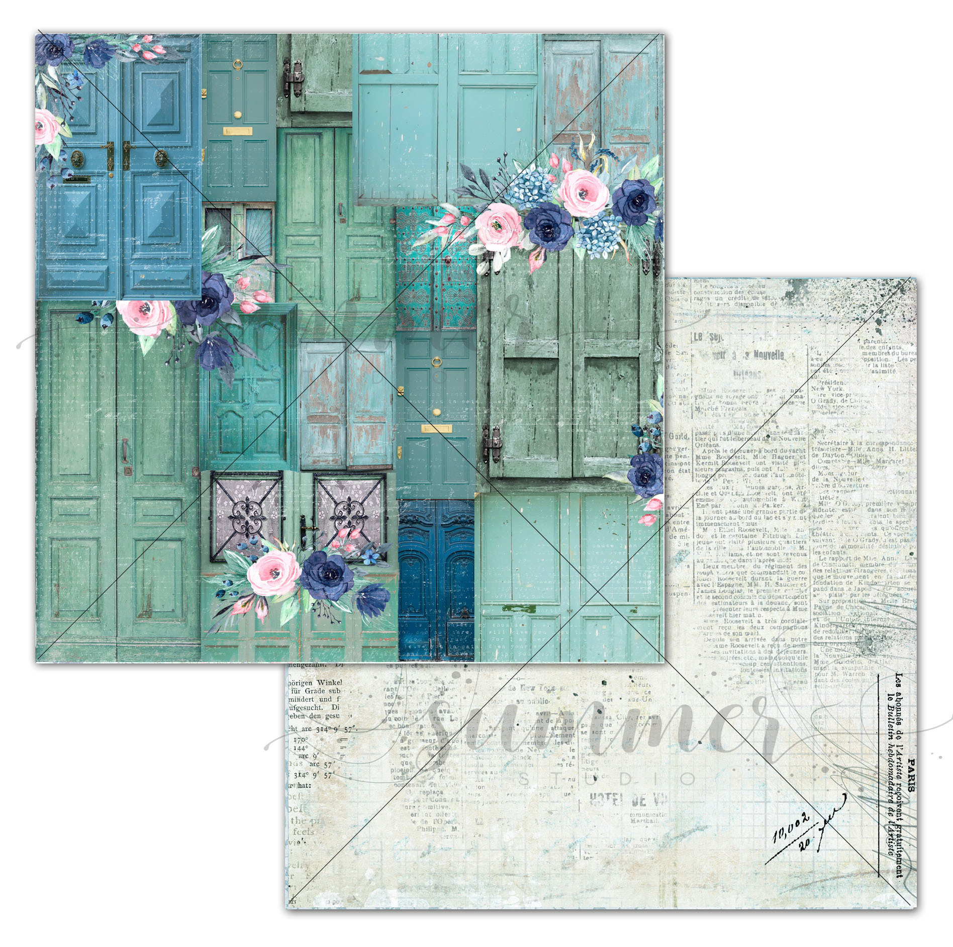 Бумага Summer studio "Blue outside" Blooming doors (SMST183)