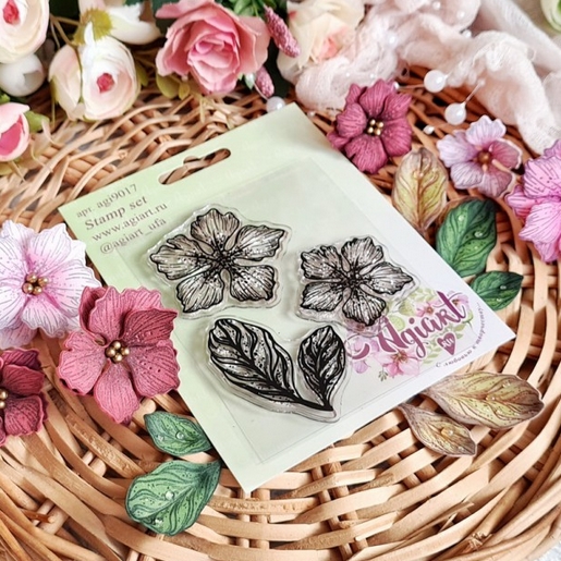 Набор штампов Agiart "Ботанические зарисовки: Мальва"