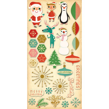 Наклейки из чипборда Cosmo Cricket "Jolly Days"