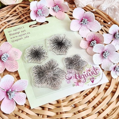 Набор штампов Agiart "Цветочный №4"