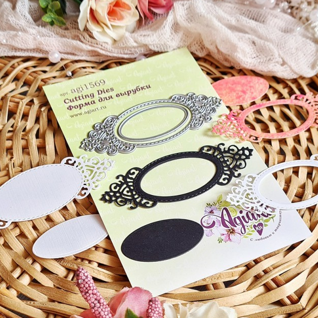 Нож для вырубки Agiart овальная рамка "Флоренция"