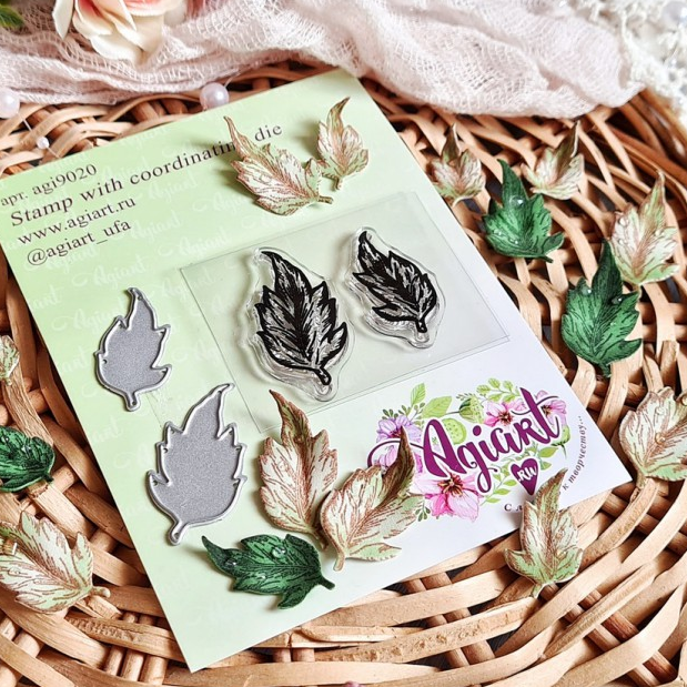 Набор штампы + ножи Agiart "Сказочные листики"