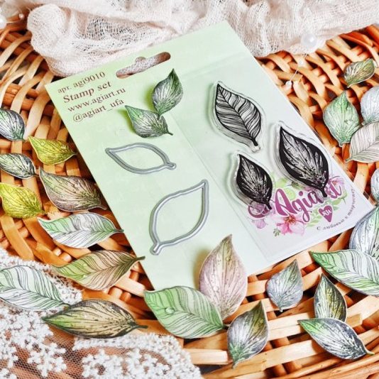 Набор штампы + ножи Agiart "Листопад"