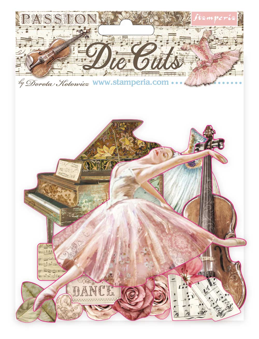 Вырубка из чипборда Stamperia «Passion»